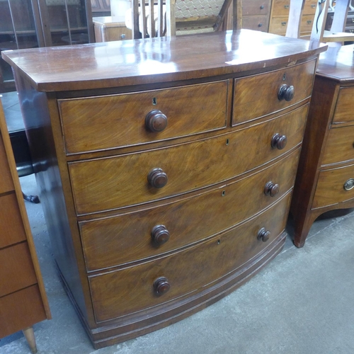 104 - A Victorian mahogany bow front chest of drawers