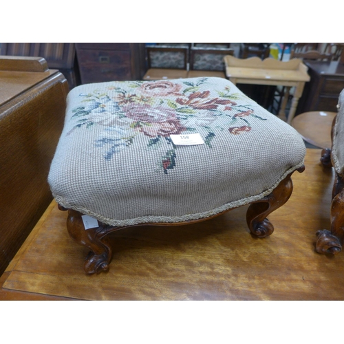 158 - A pair of Victorian walnut foot stools