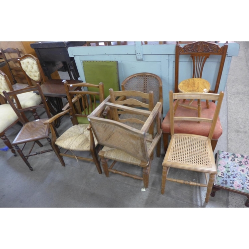 179 - Seven assorted chairs and three stools