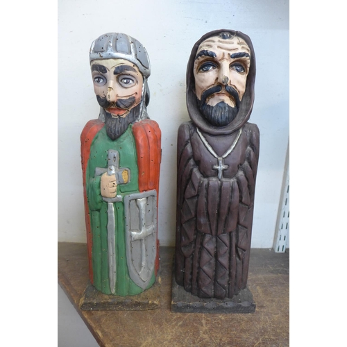 341 - A pair of Italian figural carved wooden wine cases