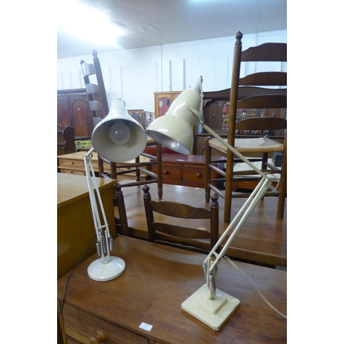 345 - A Herbert Terry & Sons Ltd. white metal anglepoise desk lamp and one other