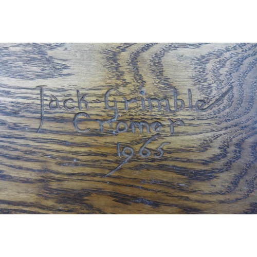 43 - A Jack Grimble of Cromer carved oak blanket box