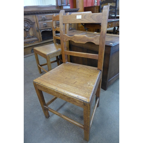 45 - A pair of George III provincial Welsh mahogany side chairs