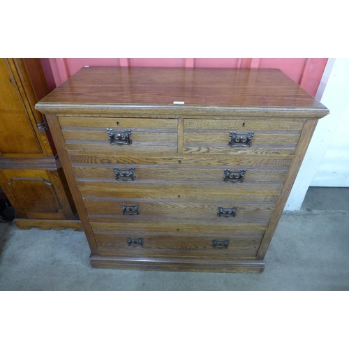 7 - A Victorian ash chest of drawers