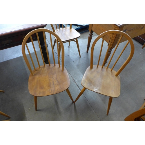 78 - Ten Ercol Blonde elm and beech Windsor chairs