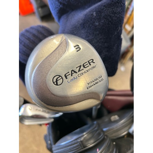 2224 - A Fazer golf bag with some clubs