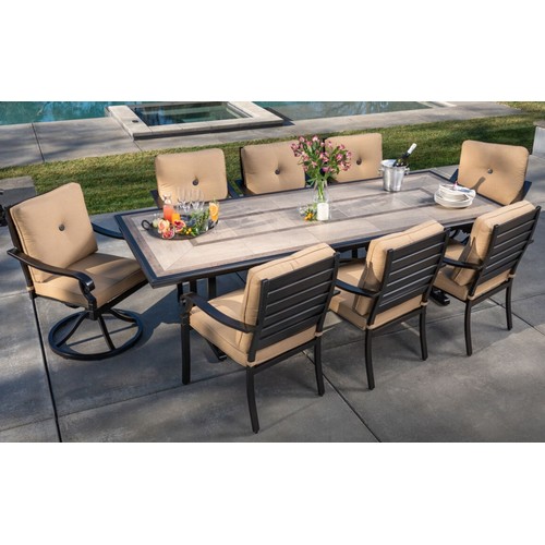 1528 - Sunvilla Verena 9 piece Cushioned Dining Set Slat, original RRP £2249.99 + VAT - MISSING SOME CUSHIO... 