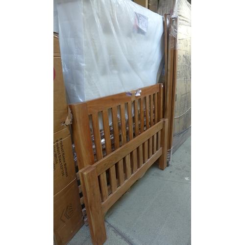 1570 - A Harley hardwood double bed frame  *This lot is subject to VAT