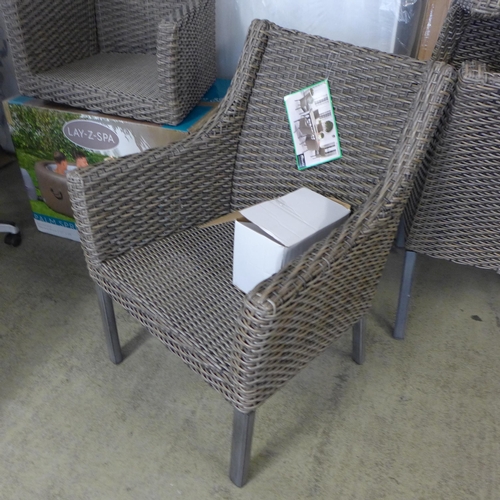 1582 - Agio Portland 7 piece woven dining set. (PLEASE BE AWARE THIS ITEM IS PART BOXED AND UNCHECKED AND H... 