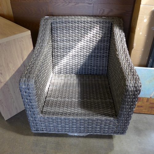 1598 - An Agio Pelington deep seating woven patio chair - missing cushions  *This lot is subject to VAT