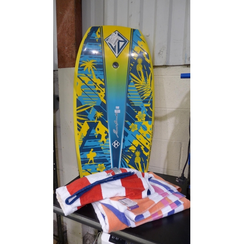 3004 - Two Loftex Resort Towels & Krypton Bodyboard ( 301 - 3,11,79 )   * This lot is subject to vat