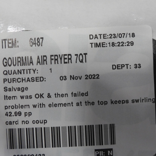 3012 - Gourmia Air Fryer 7Qt       ( 301 - 175 )   * This lot is subject to vat