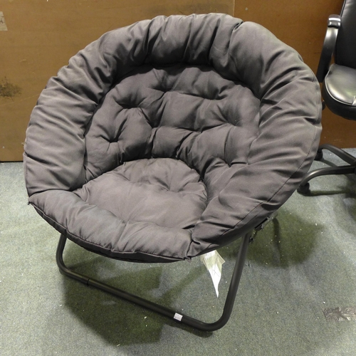 3038 - Oversized Black Fabric Saucer Chair     (296-109)   * This lot is subject to vat