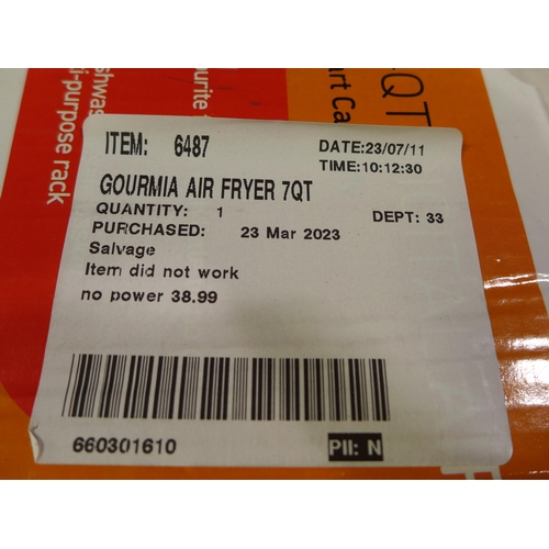 3054 - Gourmia Air Fryer 7Qt       ( 301 - 89 )   * This lot is subject to vat