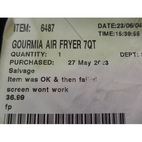 3060 - Gourmia Air Fryer 7Qt       ( 301 - 18 )   * This lot is subject to vat