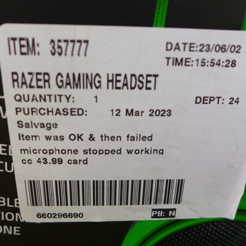 3073 - Razer Kraken Green Gaming Headset  (296-204)   * This lot is subject to vat