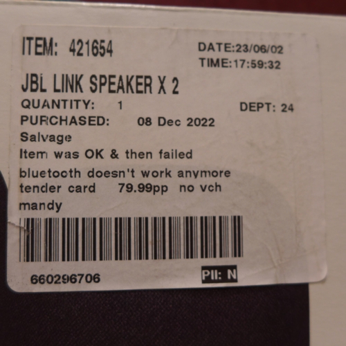 3078 - JBL Link Portable Speaker Twin Pack      (296-212)   * This lot is subject to vat