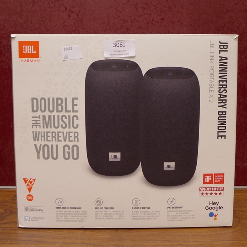 3081 - JBL Link Portable Speaker Twin Pack  (300-26) *This lot is subject to VAT