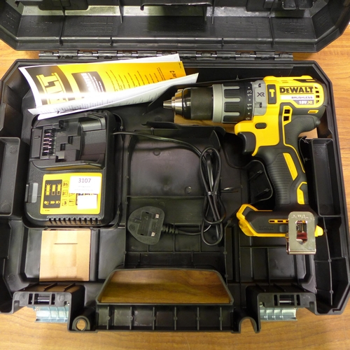 3107 - DeWalt 18V Hammer Drill in Case (with Charger/No Battery). Original RRP £99.99 + VAT (300-24) *This ... 