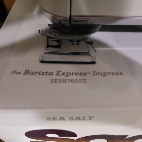 3121 - Sage Barista Express Impress Bean-to-Cup Coffee Machine in Sea Salt  (Model: SES876SST) Original RRP... 