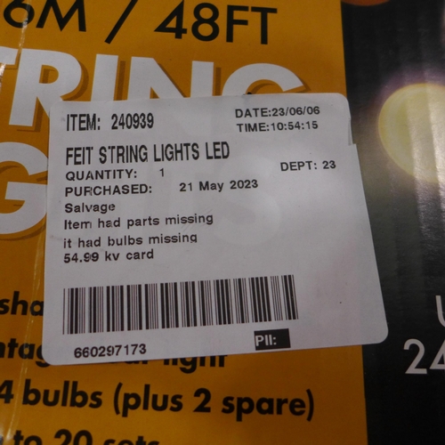 3199 - Feit 48ft String Lights LED   (296-246)   * This lot is subject to vat