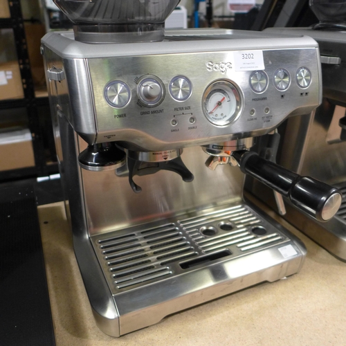 3202 - Sage Pump Coffee Machine, Original RRP £449.99 + vat     (296-244)   * This lot is subject to vat