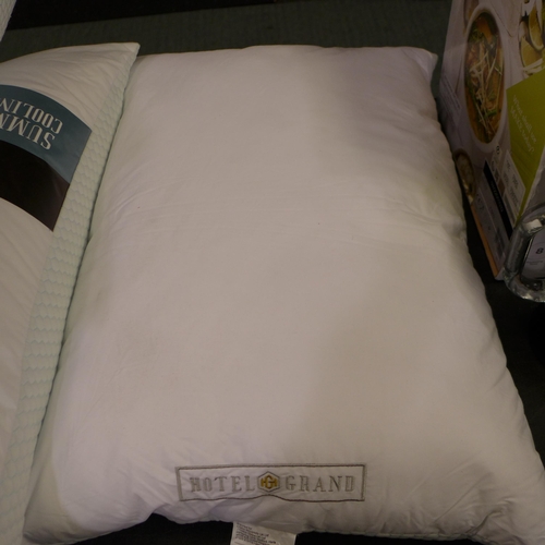 3229 - Two Hotel Grand All Seasons Reversible Rolled Pillows (300-802)  * This lot is subject to vat