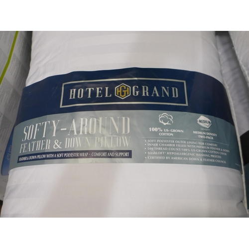 3231 - Two Hotel Grand Down Roll Jumbo Pillows (300-163) *This lot is subject to VAT