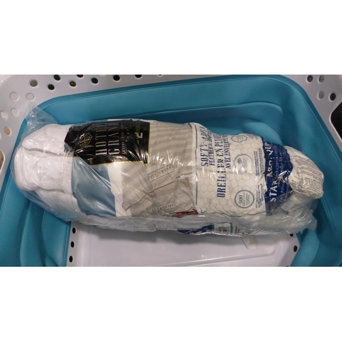 3234 - Pop & Load Laundry Basket and a Hotel Grand Down Roll Jumbo Pillow (300-157,162)*This lot is subject... 