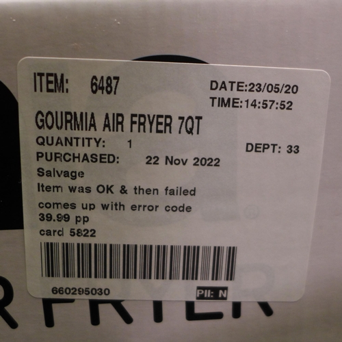 3247 - Gourmia Air Fryer 7Qt      (296-89)   * This lot is subject to vat