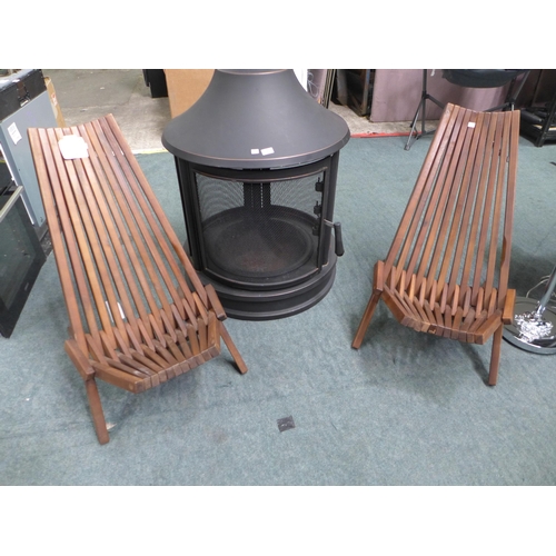 3282 - Two Melino Wooden Chairs  (300-165,166) *This lot is subject to VAT