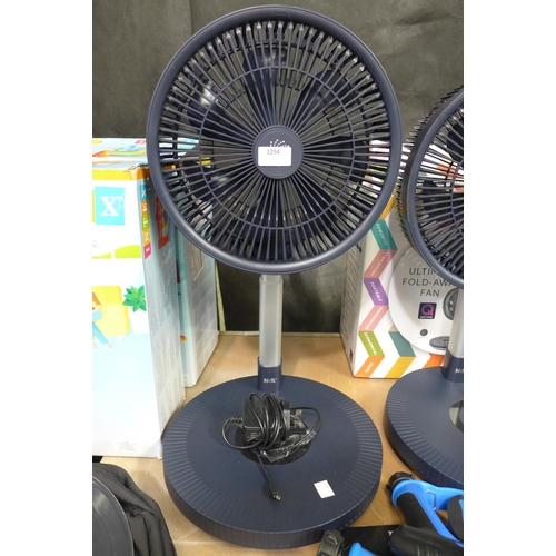 3294 - Nsa Folding Stand Fan with Remote (300-128) *This lot is subject to VAT