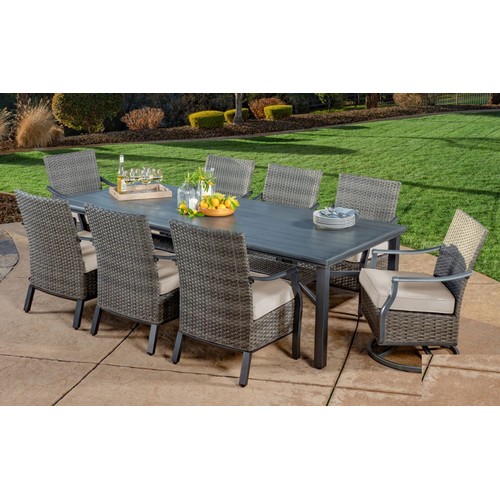 1452A - Sunvilla Lago Brisa  9 piece Dining Set, original RRP £2083.33 + VAT (4173-18)(Missing chair cushion... 