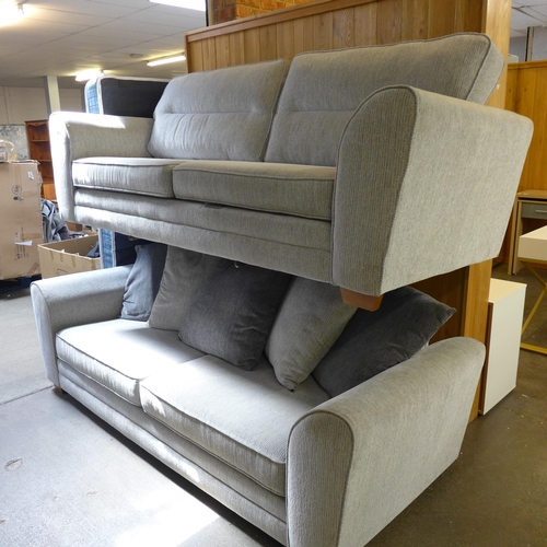 1515 - A pair of grey Dahlia four seater sofas (one scatter back) * this lot is subject to VAT