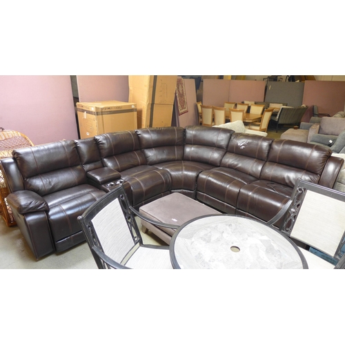 1519 - Dunhill brown leather power reclining sofa, Original  RRP £1833.31  (4177-8)   * This lot is subject... 