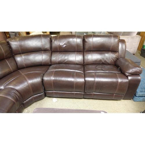 1519 - Dunhill brown leather power reclining sofa, Original  RRP £1833.31  (4177-8)   * This lot is subject... 