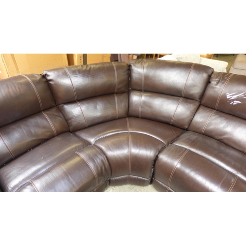 1519 - Dunhill brown leather power reclining sofa, Original  RRP £1833.31  (4177-8)   * This lot is subject... 