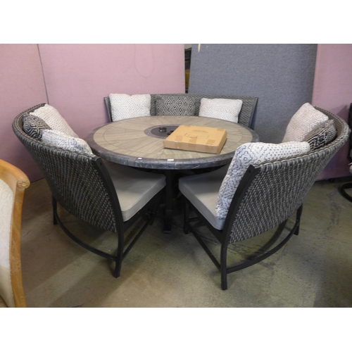 1527 - Park Falls 4 piece woven dining set, Original  RRP £1916.66  (4177-24) - squished centre hole cover ... 