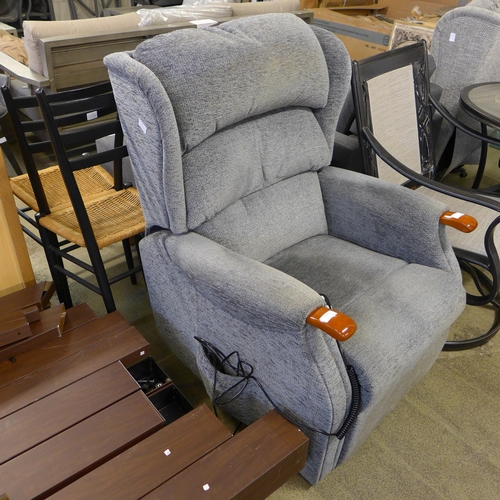 1566 - A dark grey rise and recline armchair