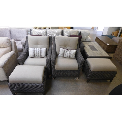 1485 - Agio Mckenzy 6 piece woven deep seating set, Original  RRP £1999.99 - Repaired table, Slight twist o... 