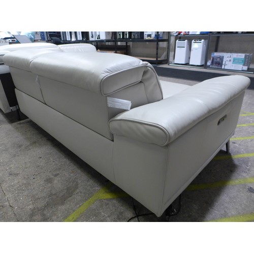 3042 - Cream Leather 2-Piece Sectional Corner Sofa (Marked) original RRP £1999.99 + VAT (300-173) *This lot... 