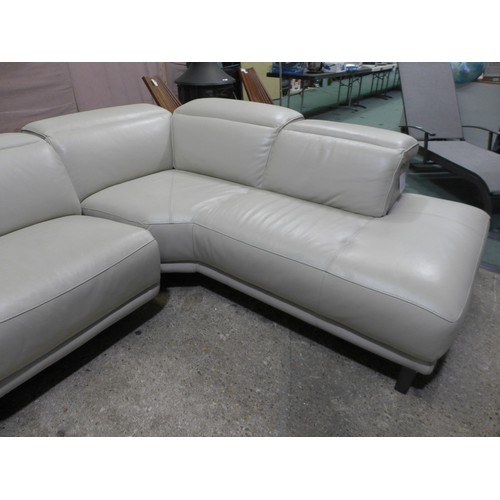 3042 - Cream Leather 2-Piece Sectional Corner Sofa (Marked) original RRP £1999.99 + VAT (300-173) *This lot... 