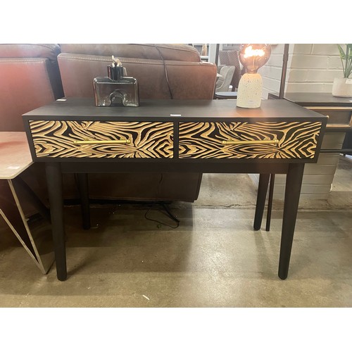 1403 - A zebra effect two drawer console table