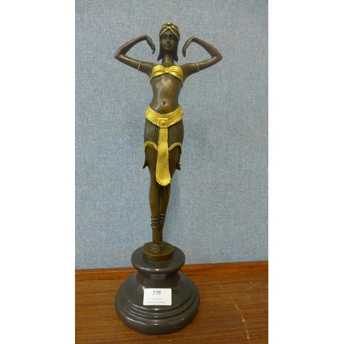 598 - An Art Deco style bronze figure of an exotic dancer