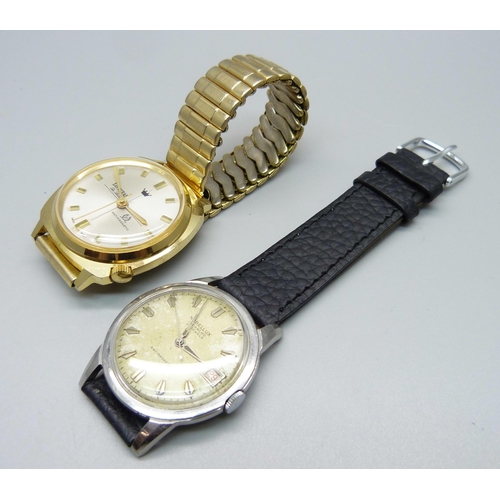 1033 - Two vintage wristwatches; Lonestar de Luxe and Nobellux 21 jewels mechanical