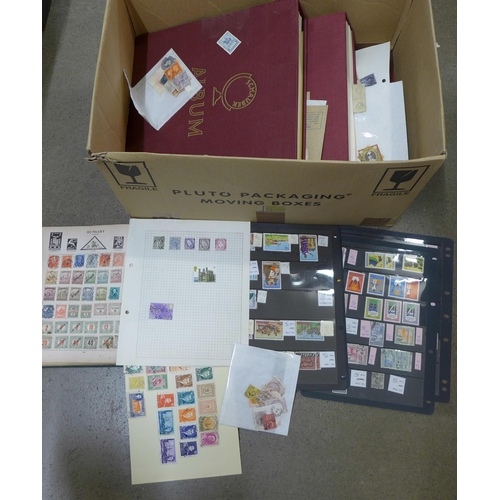 1099 - Stamps; a box of stamps, covers, etc., loose and in albums **PLEASE NOTE THIS LOT IS NOT ELIGIBLE FO... 