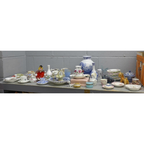 1105 - A collection of assorted china including Aynsley, a Royal Crown Derby 2451 pattern coffee can and sa... 