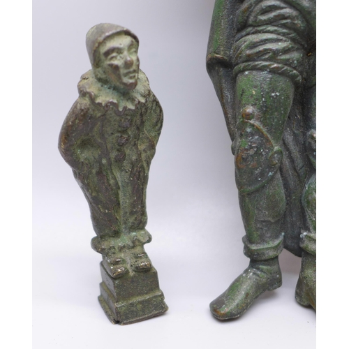 632 - Two 19th Century bronze figures, tallest 18cm and lacking base