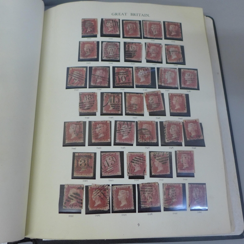 653 - Stamps; an album of GB stamps, Victorian including penny reds to Queen Elizabeth II