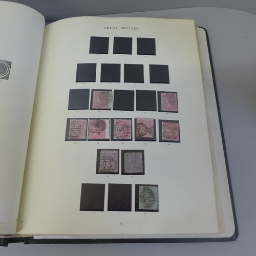 653 - Stamps; an album of GB stamps, Victorian including penny reds to Queen Elizabeth II